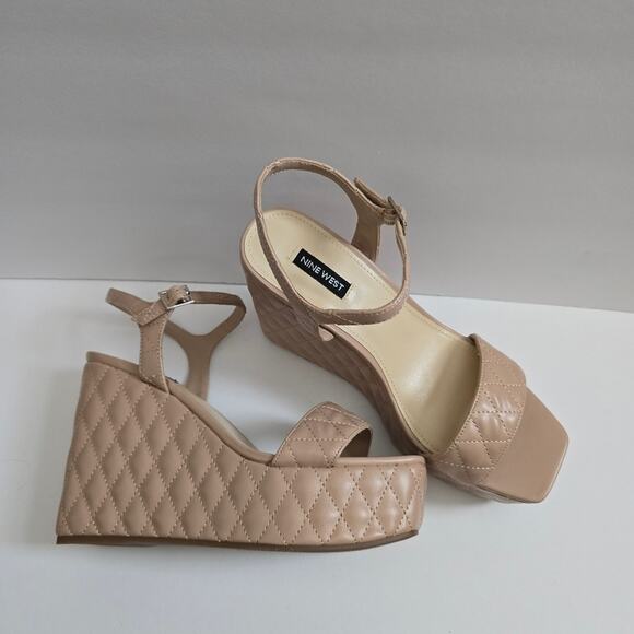 Nine West Cream Nila Platform Wedges New Without Tags size 10M - Picture 4 of 6